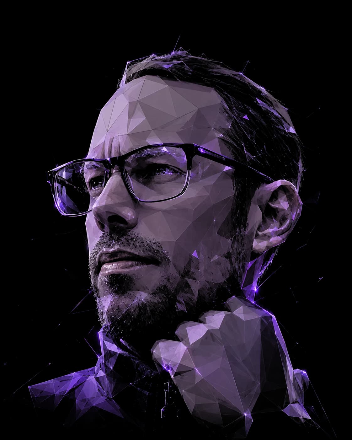 Low-poly portrait of Florent Blairon