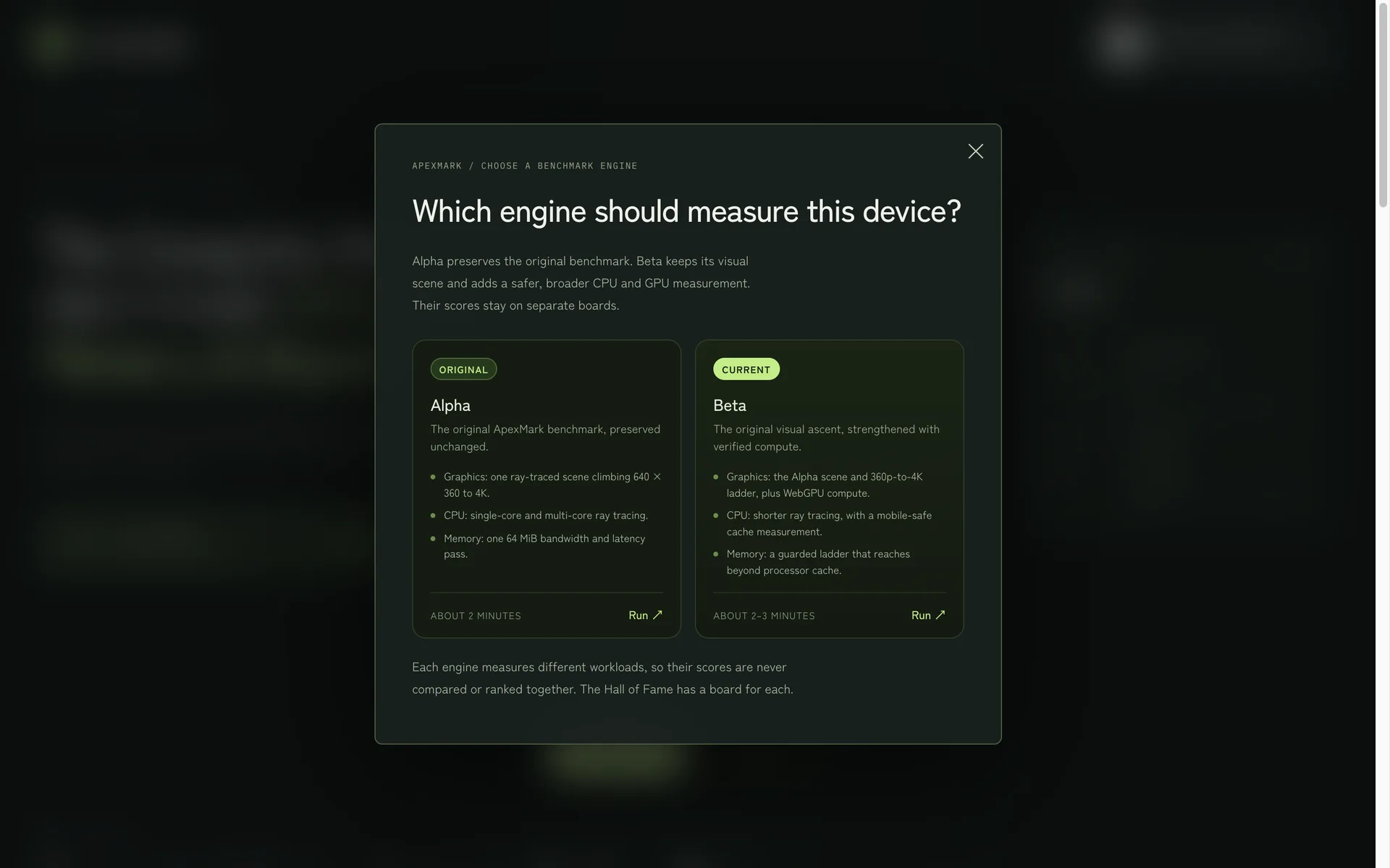 Versioned engines, each on its own board