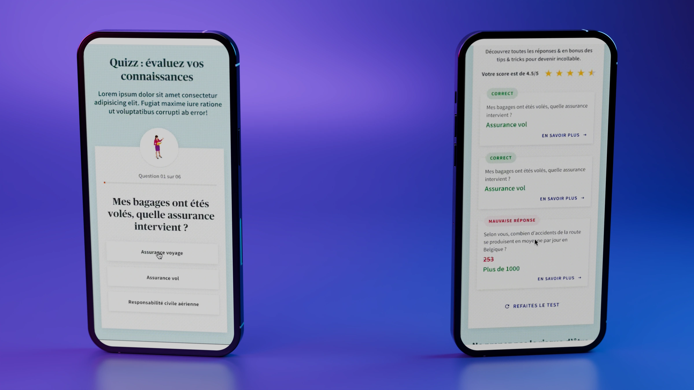 AXA: Product Quiz Component