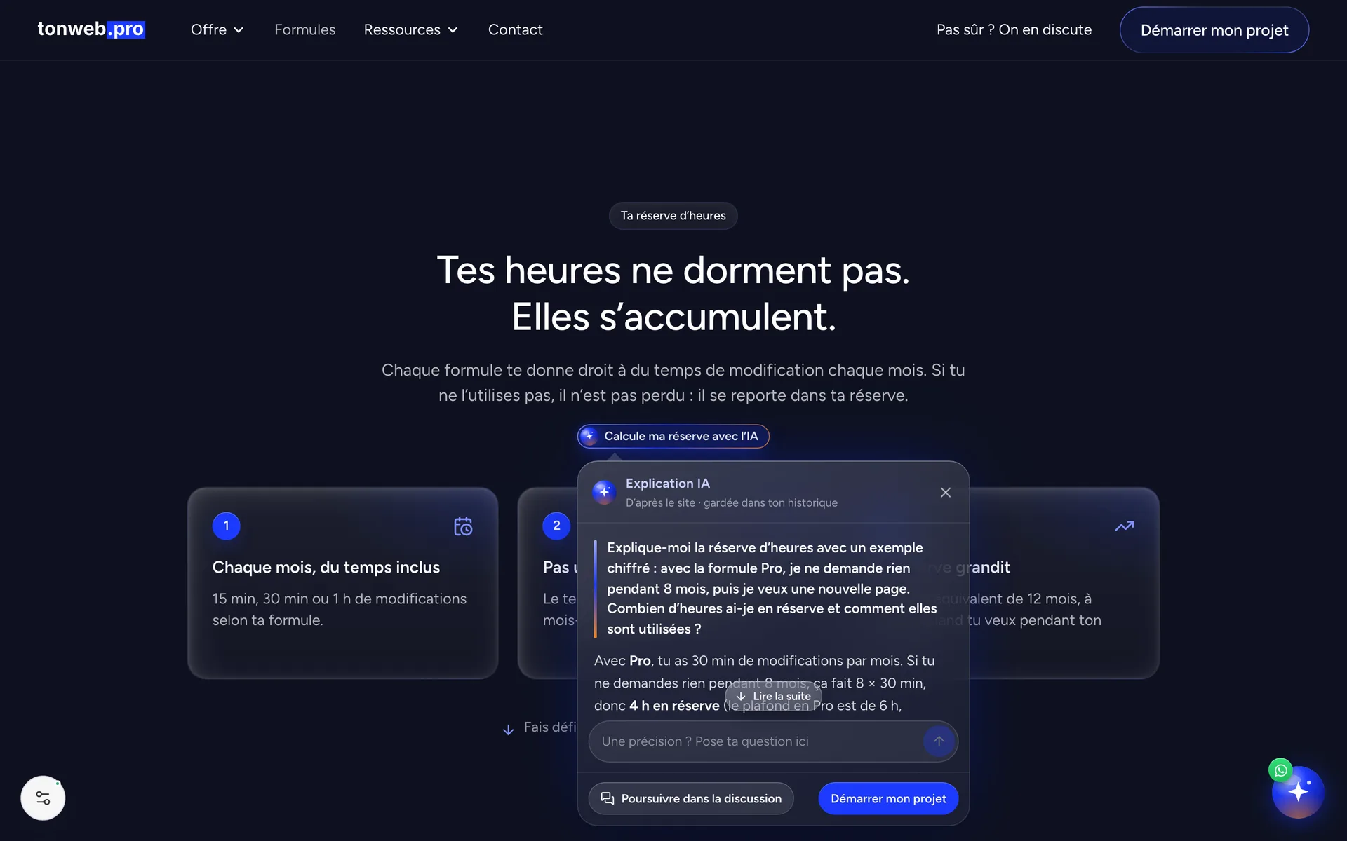 In-page AI explainer, opened where the doubt appears