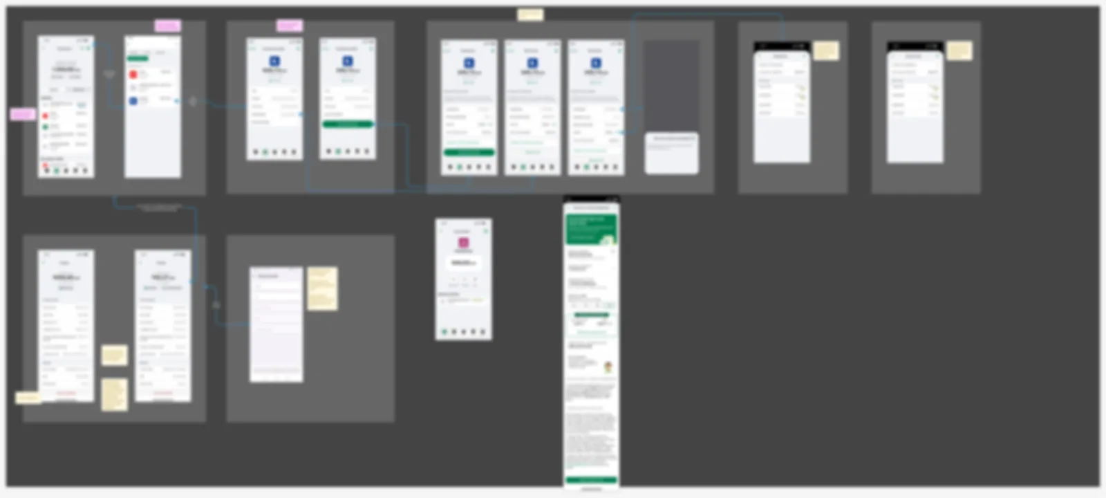 Wireframes, iteration 01: credit detail, transactions, refund plan